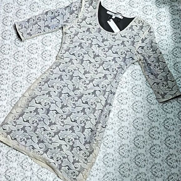 Lovers + Friends Lace Embroidered Cream Cut Out Bodycon Dress Small - Picture 3 of 11